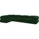 Meridian Ames Green Boucle Fabric Modular Sectional IMAGE 6