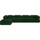 Meridian Ames Green Boucle Fabric Modular Sectional IMAGE 4