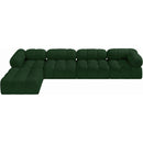 Meridian Ames Green Boucle Fabric Modular Sectional IMAGE 5