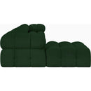 Meridian Ames Green Boucle Fabric Modular Sectional IMAGE 7