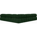 Meridian Ames Green Boucle Fabric Modular Sectional IMAGE 3