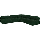 Meridian Ames Green Boucle Fabric Modular Sectional IMAGE 4