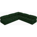 Meridian Ames Green Boucle Fabric Modular Sectional IMAGE 5