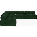 Meridian Ames Green Boucle Fabric Modular Sectional IMAGE 7