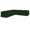 Meridian Ames Green Boucle Fabric Modular Sectional IMAGE 15