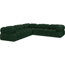 Meridian Ames Green Boucle Fabric Modular Sectional IMAGE 4