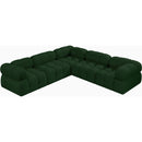 Meridian Ames Green Boucle Fabric Modular Sectional IMAGE 5