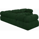 Meridian Ames Green Boucle Fabric Modular Sectional IMAGE 6