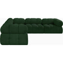 Meridian Ames Green Boucle Fabric Modular Sectional IMAGE 7