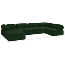 Meridian Ames Green Boucle Fabric Modular Sectional IMAGE 16