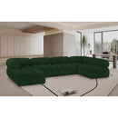Meridian Ames Green Boucle Fabric Modular Sectional IMAGE 2