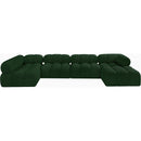 Meridian Ames Green Boucle Fabric Modular Sectional IMAGE 4