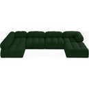 Meridian Ames Green Boucle Fabric Modular Sectional IMAGE 5