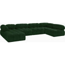 Meridian Ames Green Boucle Fabric Modular Sectional IMAGE 6