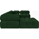 Meridian Ames Green Boucle Fabric Modular Sectional IMAGE 7