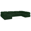 Meridian Ames Green Boucle Fabric Modular Sectional IMAGE 12