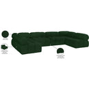 Meridian Ames Green Boucle Fabric Modular Sectional IMAGE 13