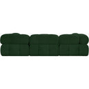 Meridian Ames Green Boucle Fabric Modular Sectional IMAGE 3