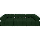 Meridian Ames Green Boucle Fabric Modular Sectional IMAGE 4