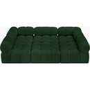 Meridian Ames Green Boucle Fabric Modular Sectional IMAGE 5