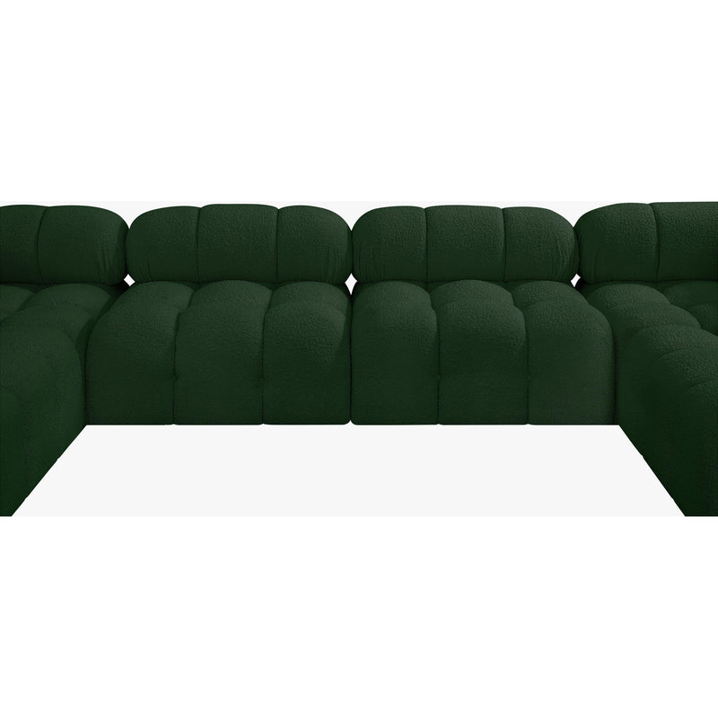 Meridian Ames Green Boucle Fabric Modular Sectional IMAGE 10