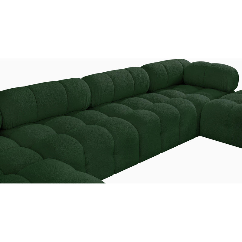 Meridian Ames Green Boucle Fabric Modular Sectional IMAGE 11