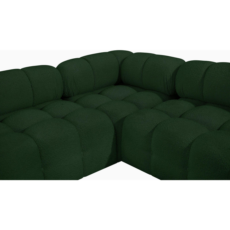 Meridian Ames Green Boucle Fabric Modular Sectional IMAGE 13