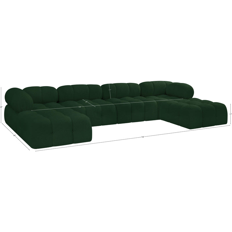 Meridian Ames Green Boucle Fabric Modular Sectional IMAGE 15