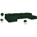 Meridian Ames Green Boucle Fabric Modular Sectional IMAGE 16