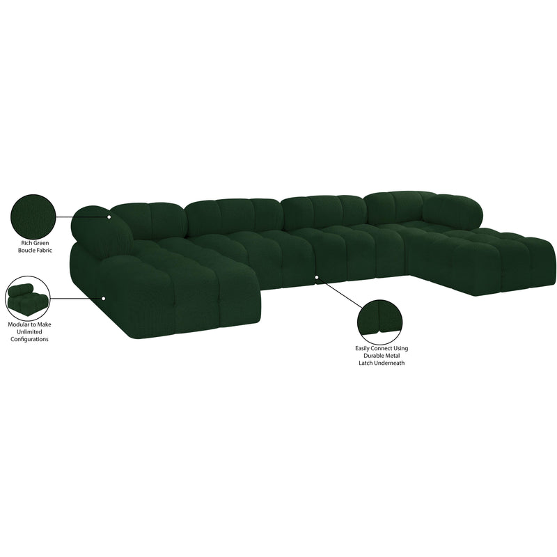 Meridian Ames Green Boucle Fabric Modular Sectional IMAGE 16