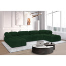 Meridian Ames Green Boucle Fabric Modular Sectional IMAGE 2