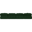 Meridian Ames Green Boucle Fabric Modular Sectional IMAGE 3
