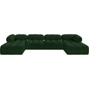 Meridian Ames Green Boucle Fabric Modular Sectional IMAGE 4