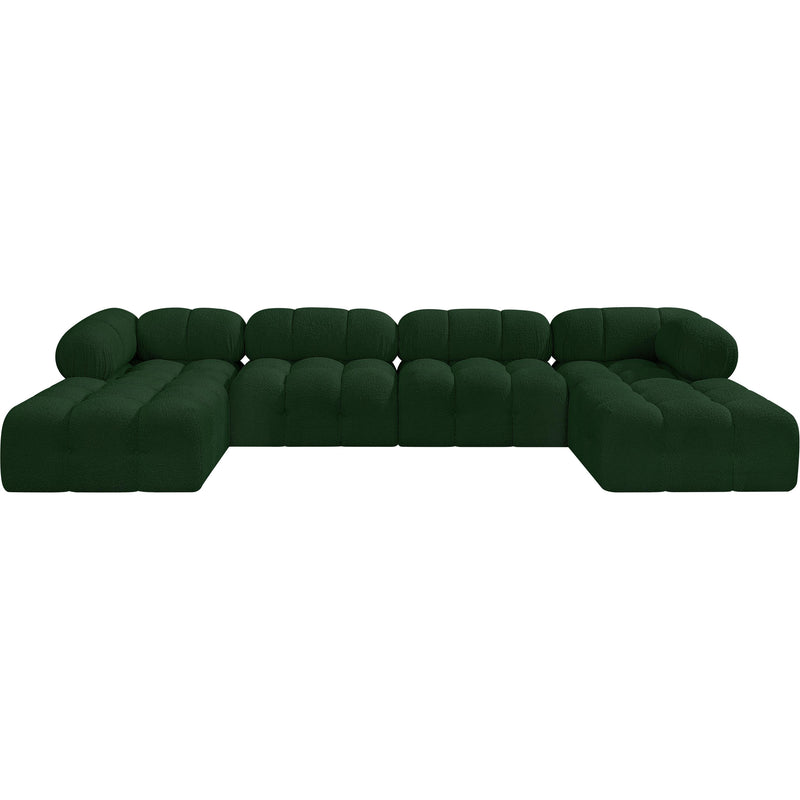 Meridian Ames Green Boucle Fabric Modular Sectional IMAGE 4