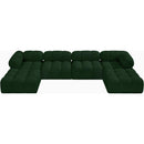 Meridian Ames Green Boucle Fabric Modular Sectional IMAGE 5