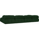 Meridian Ames Green Boucle Fabric Modular Sectional IMAGE 6