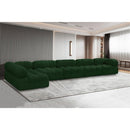 Meridian Ames Green Boucle Fabric Modular Sectional IMAGE 2