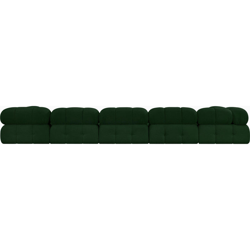 Meridian Ames Green Boucle Fabric Modular Sectional IMAGE 3