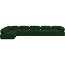 Meridian Ames Green Boucle Fabric Modular Sectional IMAGE 4