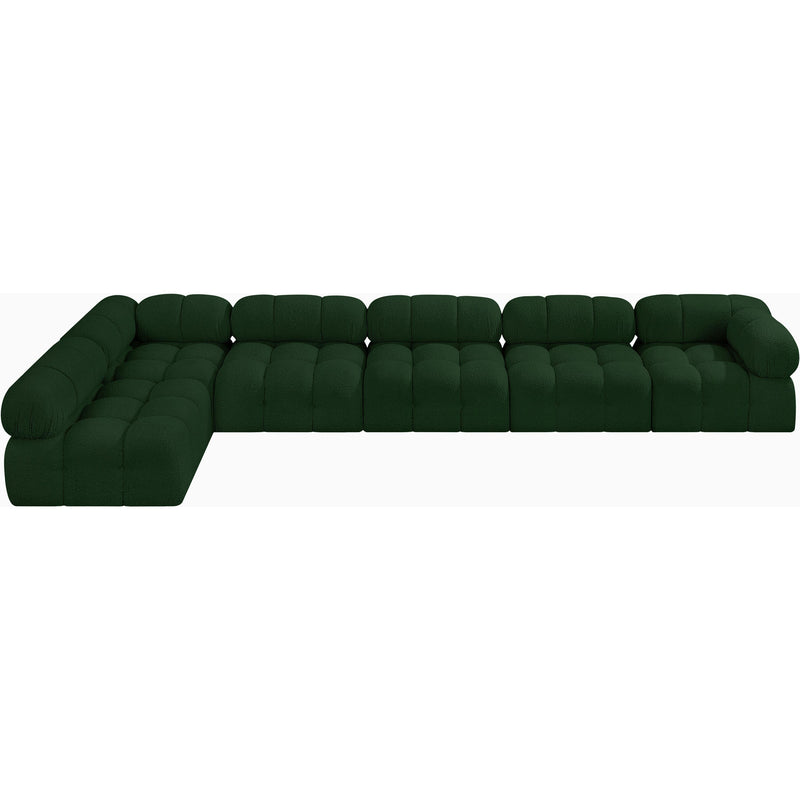 Meridian Ames Green Boucle Fabric Modular Sectional IMAGE 5