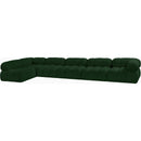 Meridian Ames Green Boucle Fabric Modular Sectional IMAGE 6