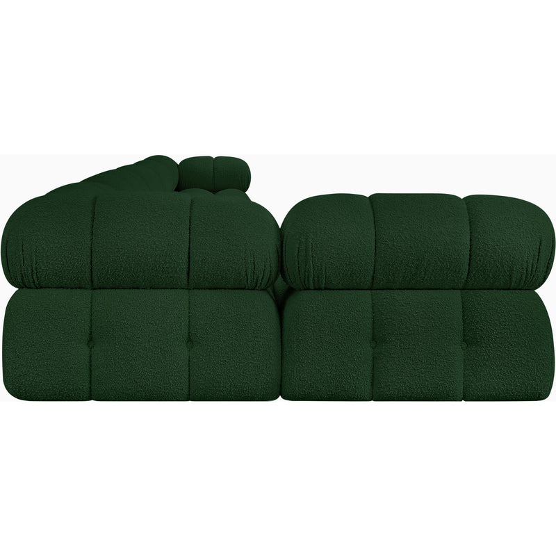 Meridian Ames Green Boucle Fabric Modular Sectional IMAGE 7