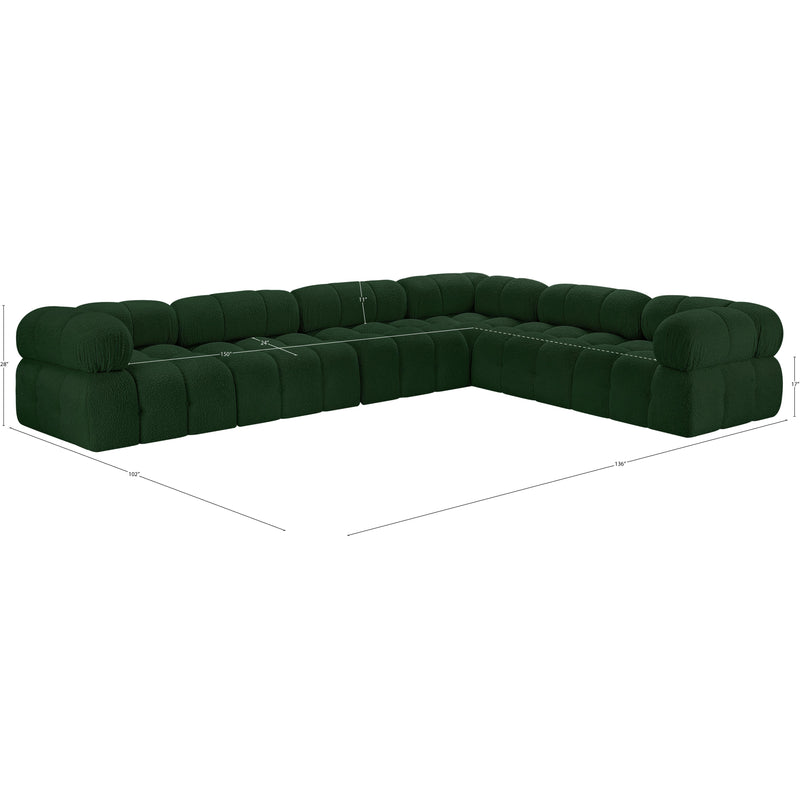 Meridian Ames Green Boucle Fabric Modular Sectional IMAGE 15