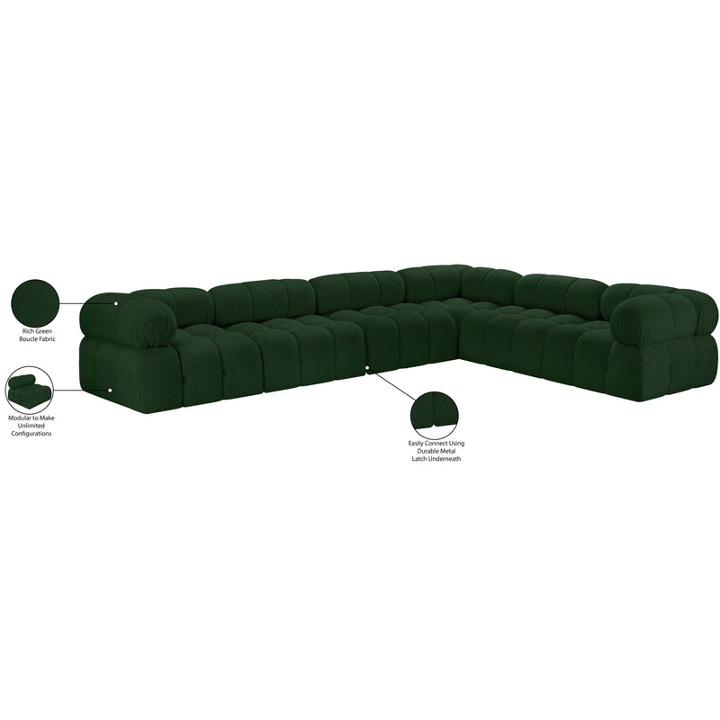 Meridian Ames Green Boucle Fabric Modular Sectional IMAGE 16
