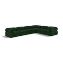 Meridian Ames Green Boucle Fabric Modular Sectional IMAGE 1