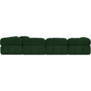 Meridian Ames Green Boucle Fabric Modular Sectional IMAGE 3