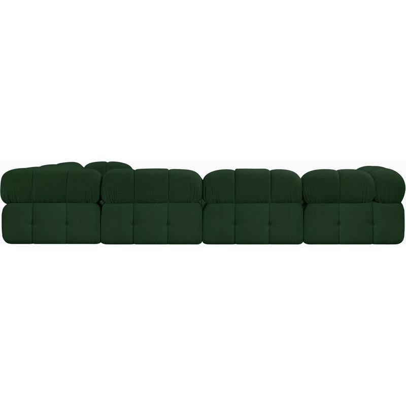 Meridian Ames Green Boucle Fabric Modular Sectional IMAGE 3
