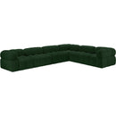 Meridian Ames Green Boucle Fabric Modular Sectional IMAGE 4