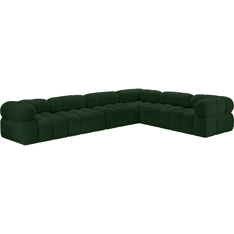 Meridian Ames Green Boucle Fabric Modular Sectional IMAGE 4