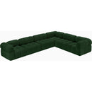 Meridian Ames Green Boucle Fabric Modular Sectional IMAGE 5